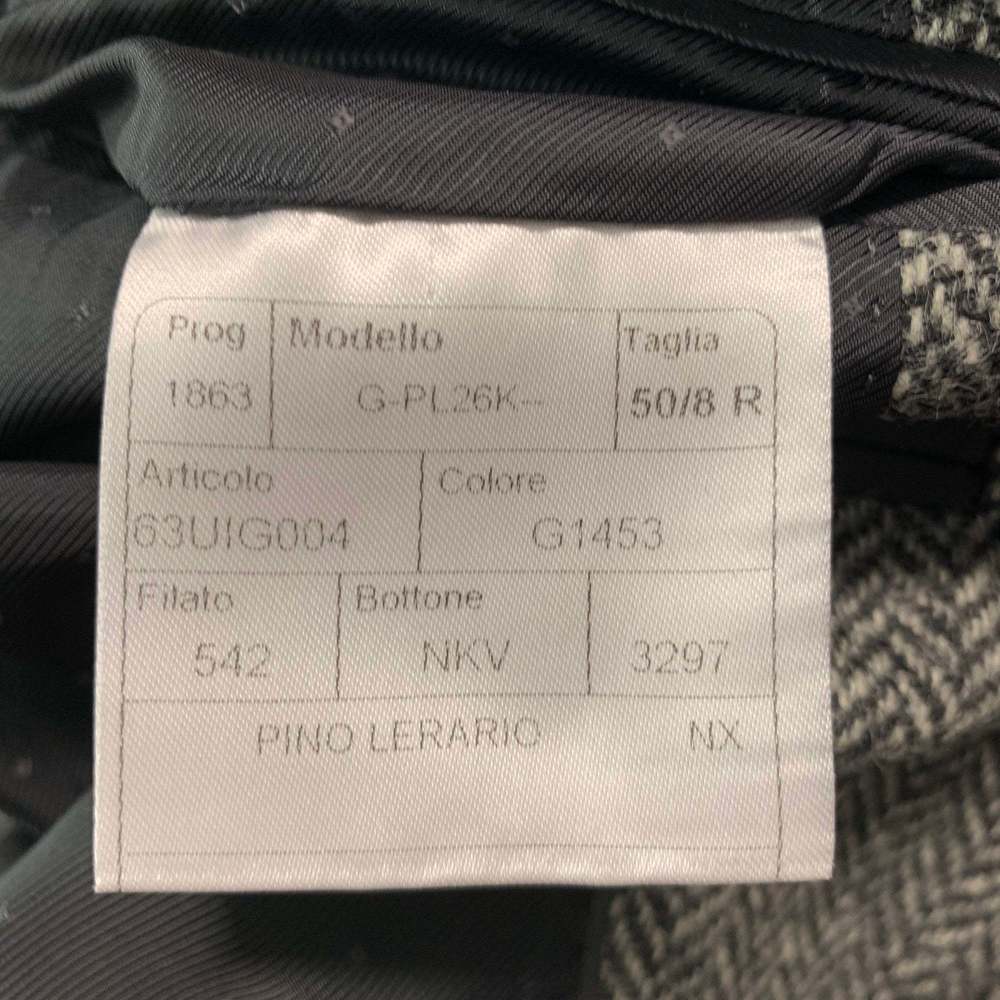 TAGLIATORE Black White Herringbone Wool Single Breasted Sport Coat - Picture 6 of 7